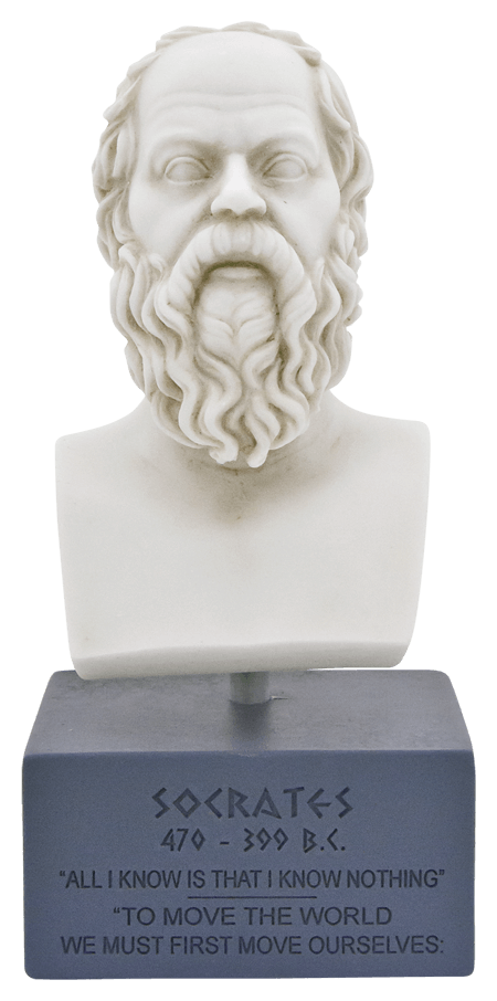 Socrates bust at base 19cm Aged Gray Base 284801810
